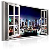 murando Akustikbild Fensterblick 90x60 cm Bilder Akustikschaum Hochleistungsschallabsorber Schallschutz Leinwand 1 TLG Wandbild Raumakustik Schalldämmung d-C-0068-b