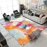 Gpink Farbe Abstrakte Aquarell-Serie Teppich Home Schlafzimmer Nachtdecke Wohnzimmer Hotel Büro Bodenmatte rutschfeste, Dicke Und Nicht Haarende Haustiere Können Das Wohnzimmer Sofa Teppich B