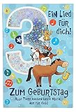 Depesche 5698.005 Glückwunsch-Karte mit Musik zum 3. Geburtstag, originelle Geburtstagskarte mit passendem Spruch und Innentext, inkl. Umschlag, 17,5 x 12