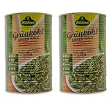 Food-United GRÜNKOHL handverlesen Füllmenge 4KG ATG 2,8KG 2x Maxi Dose Konserve küchenfertig ohne Zusatzstoffe nur 3 natürliche Zutaten vegan laktosefrei g