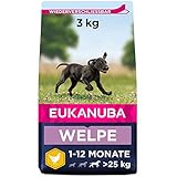 Eukanuba Welpenfutter mit frischem Huhn für große Rassen - Premium Trockenfutter für Welpen, 3 kg