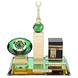 Kristall Sammlerfiguren für Wohnkultur Muslim Kaaba Clock Tower Modell für Desktop Ornament Islamische Architek