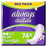 Always Dailies SlipBinden Damen Flexistyle Slim Fresh (74 Binden) Big Pack, Mit Dezentem Duft, Passend Für Alle Slip