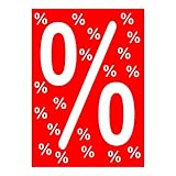 10 Werbeplakate'%' DIN A4 rot/weiß, Kundenstopper - Aufsteller - Plakate - Plakatkarton [P-A4-3]