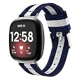 Gransho Nylon Wasserdicht Uhrenarmband kompatibel mit Fitbit Versa 3 / Fitbit Sense smartwatch, NATO Strap Militär (Pattern 3)