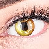 Farbige Gelbe Kontaktlinsen Anime Yellow Circle Lenses Heroes Of Cosplay Stark Deckend Ohne Stärke mit gratis Linsenb