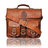 AryanExports 33 cm Vintage Craft Handgefertigte Leder Kuriertasche für Herren Vintage Herren Geek Aktentasche Sattel Aktentasche Laptop Braun Taschen Damen Mann Büro Tasche Kurier T