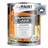 myPAINT® Holzschutzlasur (750ml, Palisander) seidenglänzende Holzlasur Außen- Holz Grundierung - Holz Lasur - Holzlasur Aussen - Made in Germany