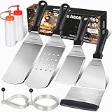 OVERMONT Grillspachtel Grillbesteck Set TÜV-Zertifiziert Grillwender BBQ Werkzeugset Edelstahl 9Pcs für Outdoor und I