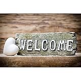 Coofe DIY 5D Diamant-Malerei Kits, Willkommens-Herzstein 40x60cm Round Drill DIY Diamant Malerei Kristall Strass Stickerei Kreuzstich Handwerk,Haushalt Wanddekoration Und Eingang Dek