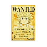 Poster, Motiv: Anime Die sieben Tödlichen Sinnen, Meliodas Wanted', dekoratives Gemälde, Leinwand, Wandkunst, Wohnzimmer, Poster, Schlafzimmer, Malerei, 30 x 45