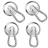 Magnet Haken,Magnete mit Haken, Magnethaken,Super Starker Neodym Magnetischer Haken Karabiner Magnethaken Einsatzbereich Küche Badezimmer Schlafzimmer Garage Schließfächer(4 Stück)