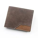 Yuxahiugqb Herren Brieftasche Mens-Mappen Leder Tri-Fach Short Wallet männlich Retro Geschäfts-Münzen-Geldbeutel-Beutel-Multifunktionskarten-Mappe (Color : Light Grey)