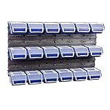 20 tlgs. Wandregal Lagerregal Regal Stapelboxen Ergobox m. Deckel blau Gr. 1