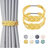 Vorhangring 2er-Pack Hanfseil Magnetische Vorhang Raffhalter Nordic Simple Style Drape Tie Backs Double Color Weave Rope Knot Vorhangzubehö