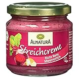 Alnatura Bio Streichcreme Rote Bete-Meerrettich, vegan, 6er Pack (6 x 180 g)