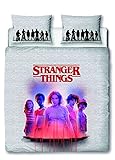 Stranger Things Doppel-Bettbezug, offizielles Lizenzprodukt, wendbar, zweiseitig, dunkles Seitendesign mit passenden Kissenbezügen, Polycotton, grau (Doppelbett)