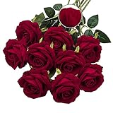 Künstliche Blumen Rosen Kunstblumen Dekoblumen Seidenblume Einzelner Stiel Brautstrauß Blumenarrangement für Party Hochzeit Zuhause Hoteldek