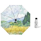 QIFFIY Umbrella Regenschirm Ölgemälde Klarer Regenschirm Regen Frauen Automatische und Mini Regenschirme 8 Rippen Winddichte Paraguas Regenschirm Sonne Uv. Sonnenschirm im Freien. (Color : Mini)