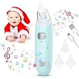 Nasensauger Baby, Nasensauger Elektrisch Wiederaufladbarem Nasensauger Staubsauger mit Musik, Baby Nasensauger 3 einstellbare Stufen starke Absaugung, 3 Silikonspitzen Rotzsauger für Neugeb