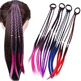 Nuluxi Bunte Haarsträhnen Haarteile Synthetischen Haar Perücke Farbe Gerade Synthetisch Haarteil Haarteile Haarschmuck Geeignet für Mädchen Perücke Haarverlängerungen Gefälschte Haarteile Dirty B