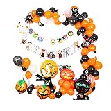 Dibiao Happy Halloween Party Dekorationen Set Ballon Garland Arch Kit mit Banner Latex Balloons Home Hängen Wand O