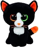 Carletto Ty 41121 Ty 41121-Frights-Katze schwarz, 15 cm, mit Glitzeraugen, Beanie Boo's, Hallow