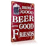 Blechschild Retro Bier Geschenk Magnet-Metall-Schild mit Sprüchen vintage lustige Türschilder Bier nostalgie Schild Deko Bar-Schild Beer Motiv 20x30