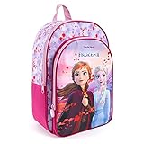 PERLETTI Frozen 2 Rucksack Mädchen 3 4 5 6 Jahre - Kinder Backpack Lila Violett mit Tasche für Kleine Mädchen - Disney Eiskönigin Kindertasche Kleinkind Kindergarten mit Anna Elsa - 36x25x12