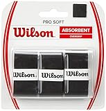 Wilson Unisex Griffband Pro Soft Overgrip, schwarz, 3 Stück, WRZ4040B