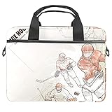 MEITD 13.4-14.6 Zoll Businesstasche mit Schultergurt Notebooktasche Laptoptasche Tasche für Laptop/Notebook Computer Handgezeichnetes Eishockey