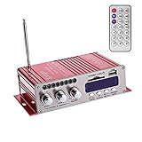 DollaTek 12V Hallo-Fi Digital Stereo Audio Verstärker USB SD DVD FM Audio Stereo Radio MP3 Lautsprecher-Auto-Bluetooth-Verstärker HiFi Mini 2-Kanal-Digital-Display Power Play