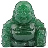 Nupuyai Grün Aventurin Lachender Buddha Figur Edelstein Kristall Glücksbuddha Heilstein Glücksbringer Feng Shui Dek