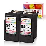 INKMAKE 540 Wiederaufbereitete Tintenpatrone Ersatz für Canon 540 XL Patronen PG-540XL CL-546XL mit , (Schwarz-2PK) (schwarze-2pk)