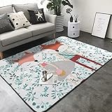 Sunzhenyu Teppich für Paare, niedlicher Fuchs, rutschfest, weich, für den Innenbereich, große Fläche für Wohnzimmer, Schlafzimmer, Waschküche, 150 x 200