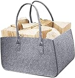 Filztasche Hellgrau Kaminholztasche Filzkorb Kaminholztasche Kaminholzkorb Korb Filz Zeitungsständer Zeitungskorb