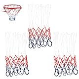 Xinzistar 3 Stück Profi Basketballnetz, Basketball Ersatz Netz, Ballnetz Für Standard Größe BasketballKorb, Netz für Basketballkorb Outdoor und I