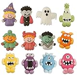 Günthart Monster Mix 12 Monster aus Zucker – Zuckerdekoration Halloween – essbare Muffins Deko – Monster, Hexe Vampir, Dracula, Gesp