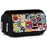 Spiel Among Federmäppchen, Doppelreißverschluss Segeltuch Schlamperbox, Große Kapazität Briefpapier Pouch Stifte Etui Mäppchen Mädchen Teenager für Schul und Bürobedar(3)