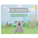 TWIVEE - Babyalbum - Babybuch zum Eintragen - Mädchen und Jungen - Baby - Erinnerungsbuch für das erste Jahr - Koala Desig