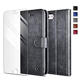 OCASE Kompatibel mit iPhone SE 2020 Hülle iPhone 7 Handyhülle iPhone 8 [ Gratis Panzerglas Schutzfolie ] [Premium Leder] [Kartenfach] Tasche Cover Schutzhülle Lederhülle für iPhone 7/8/SE 2020 G