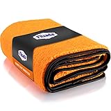 Filzada® 1x Orange Giant Auto Trockentuch XXL (60 x 90 cm) - Mikrofasertuch Auto mit unfassbarer Saugkraft - fusselfreie Microfaser Handtücher mit Feinstfaser für eine professionelle Autopfleg