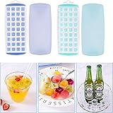 Queta 2 Stück Eiswürfelform 36 Gitter Eiswürfelbehälter Briefstil Eiswürfelformen mit Deckel Silikon Ice Cube Tray BPA Frei Eiswürfelzubereiter Eiswürfelschale für babynahrung, Party und B