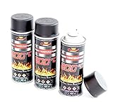3x 400ml LACKSPRAY/THERMOLACK für Öfen, Heizkörper, Kamin, Auspufflack hitzebeständig 800°C schw