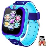 Kinder Smartwatch 7 Spiele - Kids Smartwatch MP3 Musik - Touch Screen Smart Phone Watch mit Kamera Wecker Recorder Rechner, Scherzt Intelligente Uhr für Jungen Mädchen Geschenk 3-12 Ys(W/ 1G SD Card)