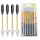 ZSHJGJR 12 pcs 6,3'' 6,8'' Aluminium Armbrust Bolzen Pfeile Eisen Jagdspitzen Bogenschießen Pfeil Aluminiumpfeile für 50lb/80lb Mini Armbrustbolzen Präzisions-Zielscheibe Jagd Ziel Praxis (Gelb2)