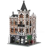 Xshion Vintage Fotografie Shop Modular Haus Bausteine Modell, Mould King MOC-75297 Architektur Bausteine Modellbausatz,3443Tile Modular Building 4-Stöckig Klemmbausteine Haus, Kompatibel mit Leg