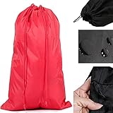 XIUWOUG 10x Sandsack mit Bindeband - extra UV-stabilisiert & Schnellverschluss - Hochwertiger PP Sack - Gewebesack für Hochwasser - Hochwasserschutzsack (schwarz - 10 Stück),Rot,M (27 * 34)