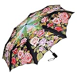 VON LILIENFELD Regenschirm Taschenschirm Rosen Garten Stabil Leicht Auf-Zu Automatik Windfest D