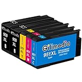 Gilimedia 950 XL 950XL 951xl Multipack Ersatz für HP 950xl 951xl Druckerpatronen für HP Officejet Pro 8610 8600 8620 8100 8615 8616 276dw 8630 251dw 8640 8660 8625 (2 Schwarz 1 Cyan 1 Magenta 1 Gelb)